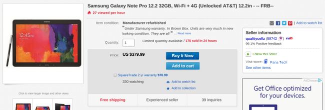 Fotografía - [Offre Alerte] Rénové AT & T débloqué 32 Go Samsung Galaxy Note 12.2 Pro LTE Juste 380 $ sur eBay